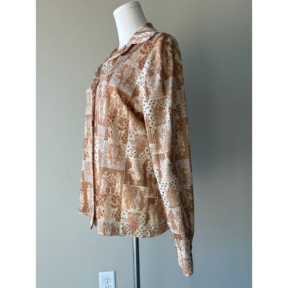 vintage 80s Devon pattern button front long‎ sleeve - Picture 3 of 5